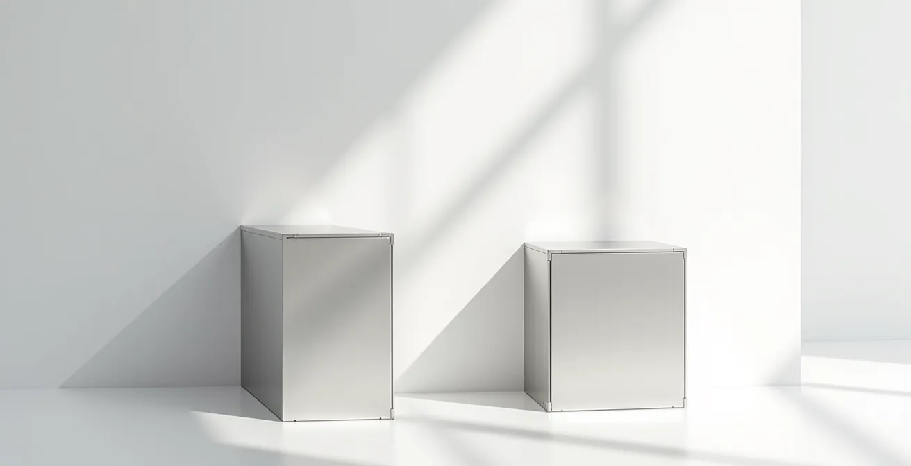 Axe Environnemental & Minimaliste : Structure modulaire en aluminium dans espace épuré